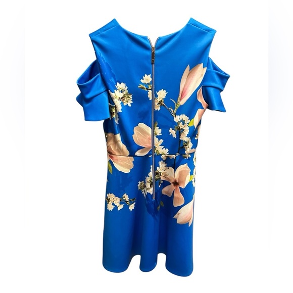 Ted Baker Floral Cold Shoulder Dress in Blue size 2 - Picture 4 of 6